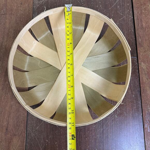 Round Shallow‎ Harvest Basket Vintage Retro Farmhouse Wall Decor - Picture 6 of 8